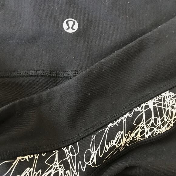 Lululemon Wunder Under Crops Leggings Size 10 Manifesto Reflective Reversible - Picture 3 of 10